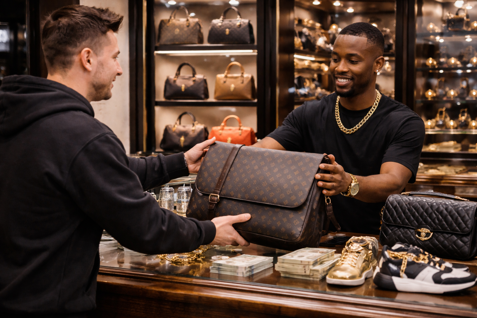 Luxury item buying counter